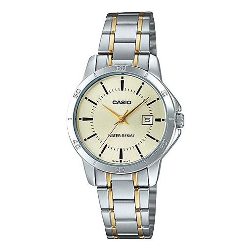 CASIO DRESS Series Classic PointerStainless Steel Strap Golden Quartz Waterproof Gold Dial Gold Analog LTP-V004SG-9A