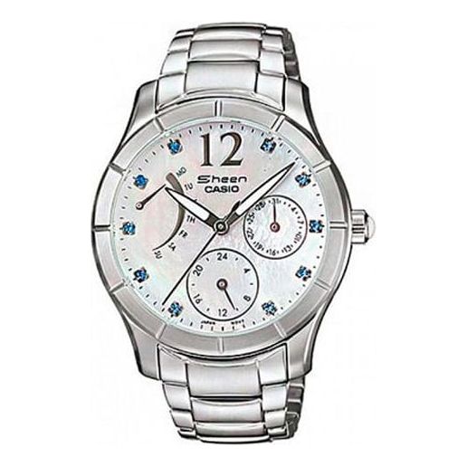 CASIO SHEEN Waterproof Stainless Steel Strap White Analog SHN-3014DP-7ADR