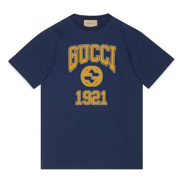Gucci Cotton Jersey Printed T-Shirt 'Blue' 771758-XJF3R-4622