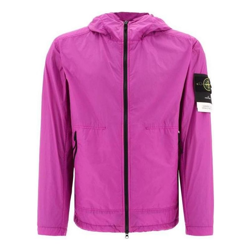 STONE ISLAND Crinkle Reps NY Hooded Jacket 'Magenta' 781540522-V0045