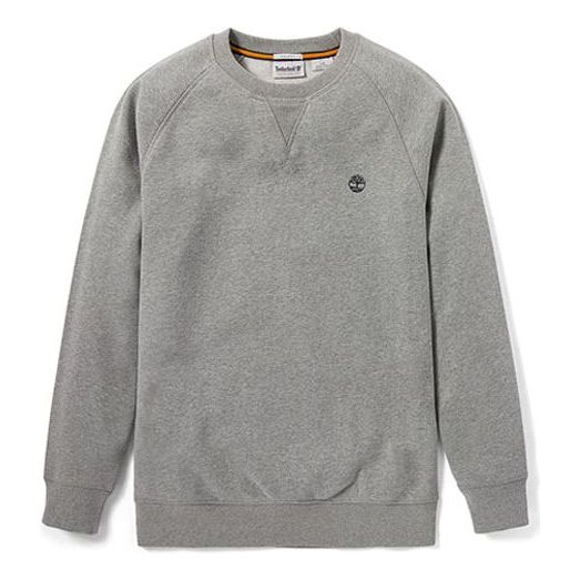 Men's Timberland Embroidered Logo Round Neck Pullover Gray A2FYN052