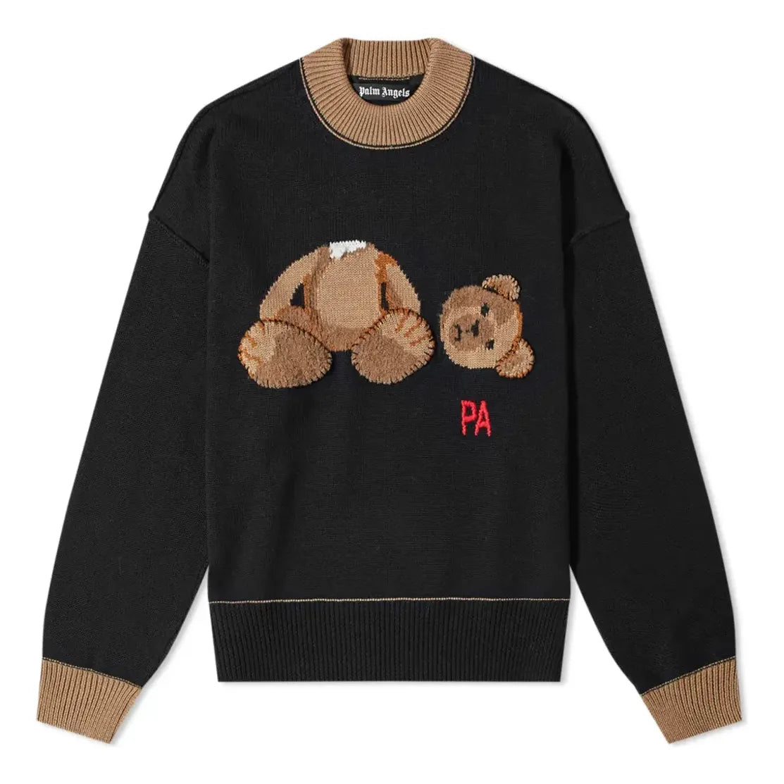 Palm Angels Bear Sweater 'Black Brown' PMHE007C99KNI0011060