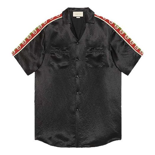 Gucci Vinegar Fiber Oversized Short-Sleeved Shirt For Men Black 619025-ZAEP5-1043