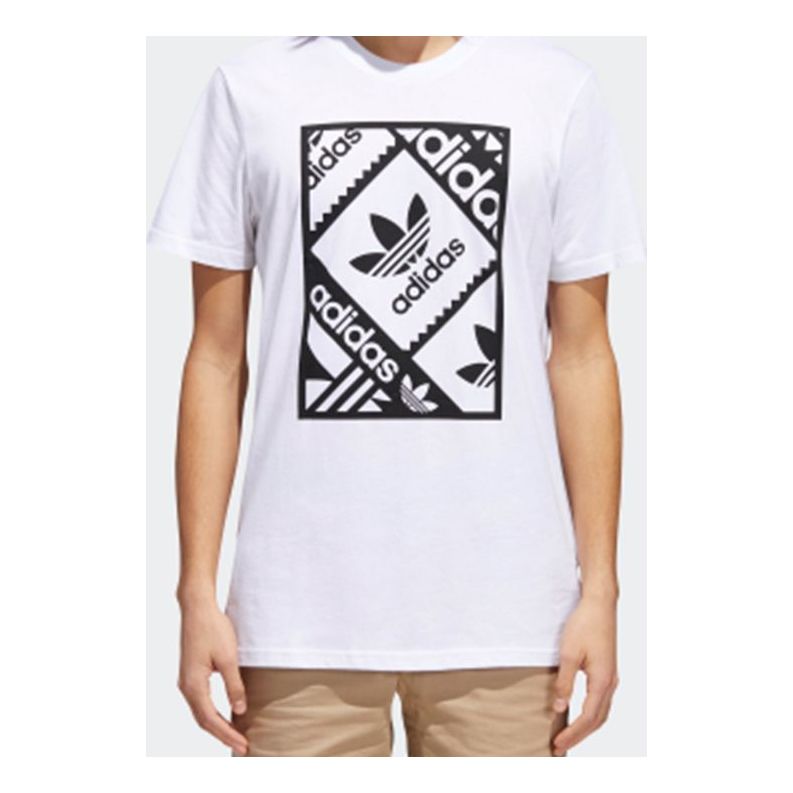 adidas originals StampTee Logo Printing Short Sleeve White CW2360
