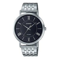 Men's CASIO Watch Series Classic Minimalistic waterproof Watch Stainless Steel Strap Mens Black Analog MTP-B110D-1AV