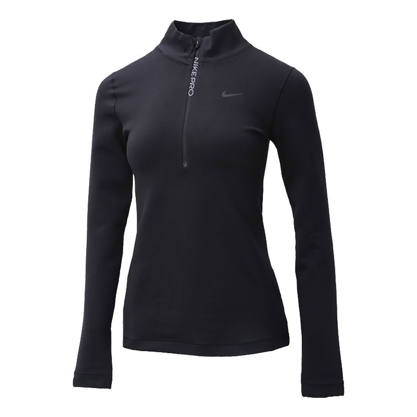 (WMNS) Nike Pro Quick Dry Stand-up Collar Sweateshirt Black CU4330-010