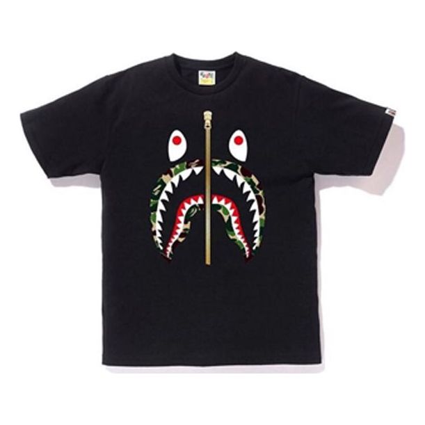 A Bathing Ape Half Zip Shark Face T-Shirt 'Black' BAPE19SS-007