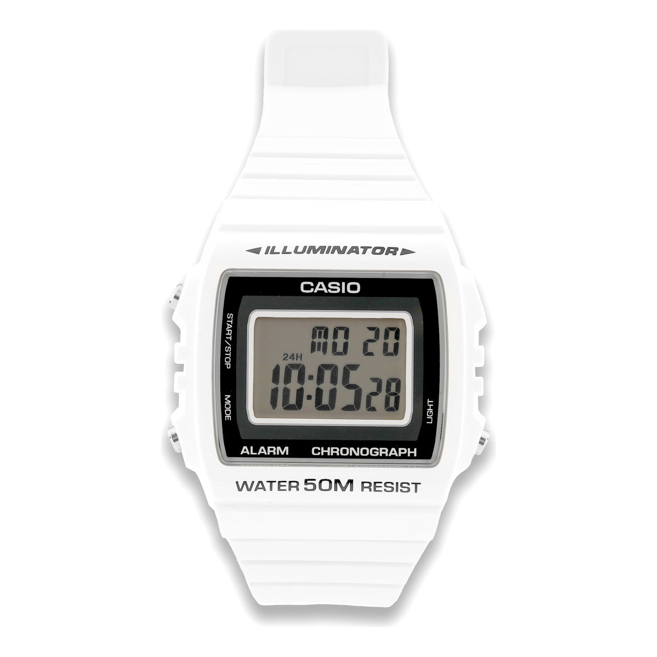 Casio Retro Stylish Simplicity Digital Cube Watch 'White'  W-215H-7AJH
