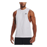 Under Armour Sportstyle Left Chest Cut-Off Tank Top 'White' 1329286-101