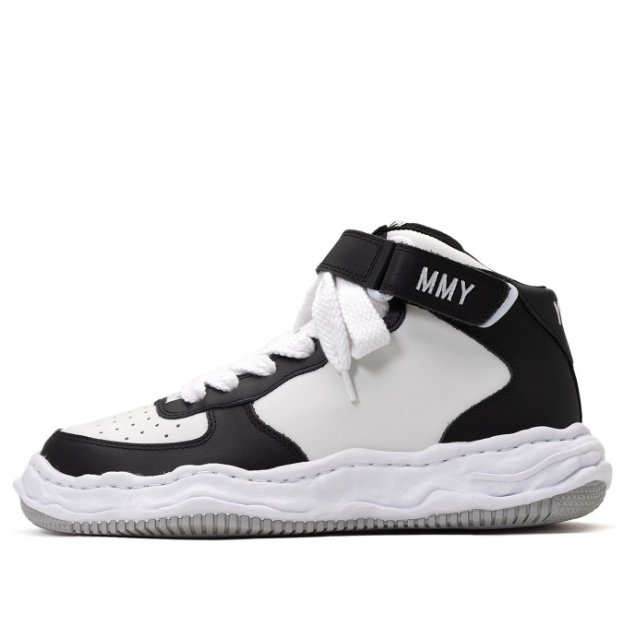 Maison MIHARA YASUHIRO WAYNE OG Sole Leather High-top Sneaker 'Black White' A08FW705-BLKWHT
