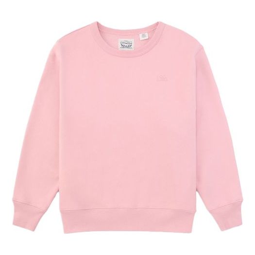(WMNS) Levi's Dropped Shoulder Sleeves Pullover Round Neck Pink Hoodie 24754-0003
