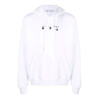 Men's Off-White FW21 Arrow Pattern Hooded Long Sleeves Loose Fit White OMBB085F21FLE0160145