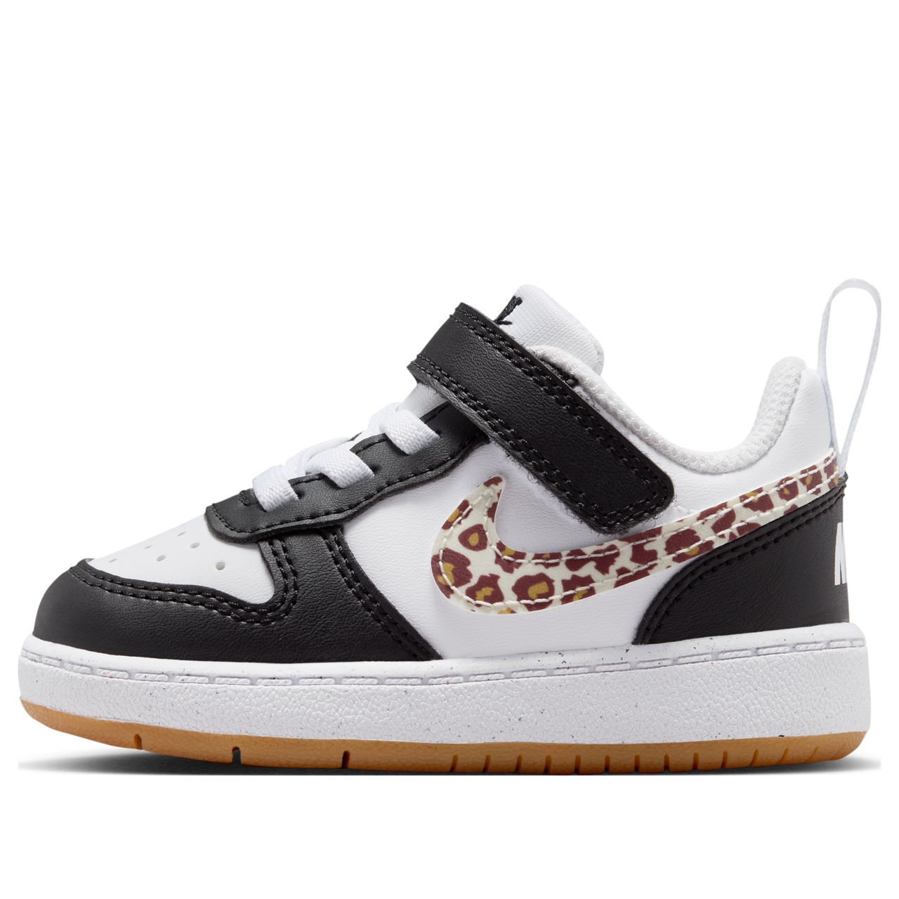 (TD) Nike Court Borough Low 'Black White Leopard Swoosh' IR0565-001