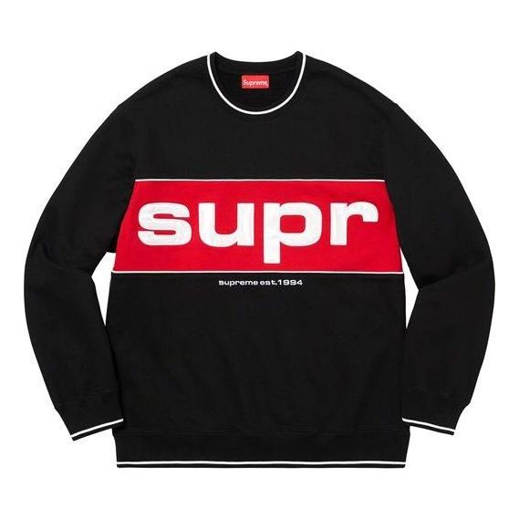 Supreme Piping Crewneck 'Black' SUP-FW19-658