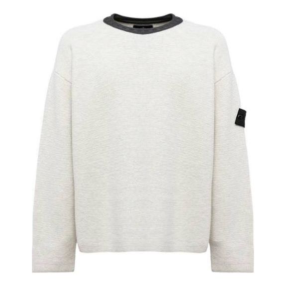 STONE ISLAND Shadow Project Contrast Collar Crew Knit 'Plaster' 77195042U-V2097
