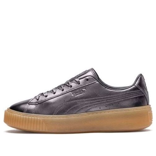 (WMNS) PUMA Basket Platform Luxe 'Silver' 366687-01