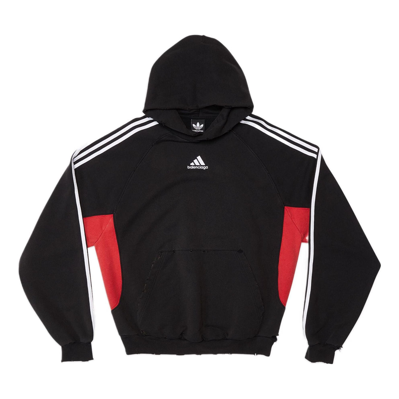 Balenciaga x adidas Fleece Hoodie Slim Fit 'Black Red' 712395TNVA81003