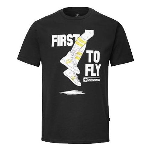 Converse Pro Leather Alphabet Printing Short Sleeve 'Black' 10020927-A02