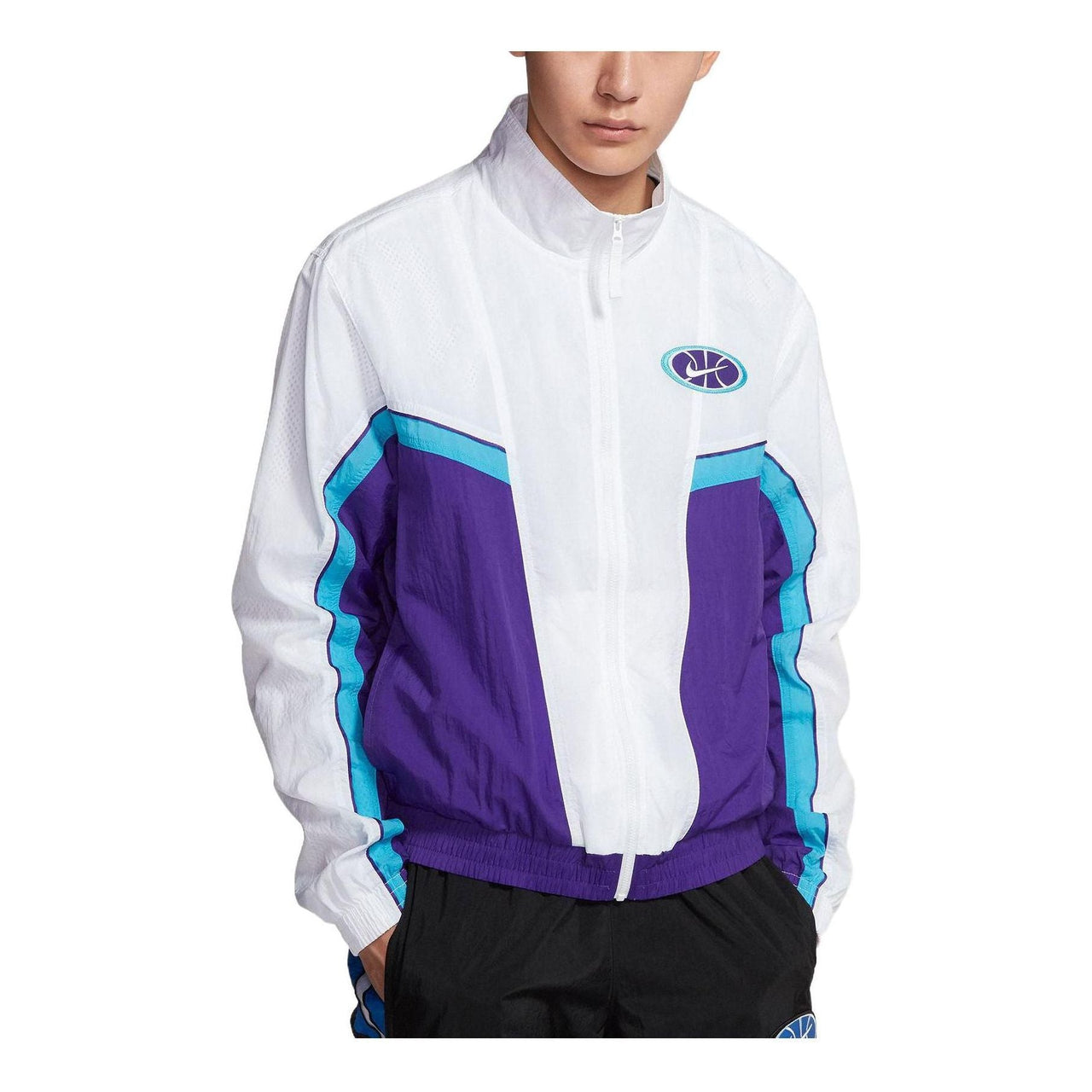 Nike Throwback Basketball Jacket 'White Purple' AV9756-103