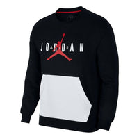 Air Jordan Large Logo Casual Sports Round Neck Pullover Black AR4785-010