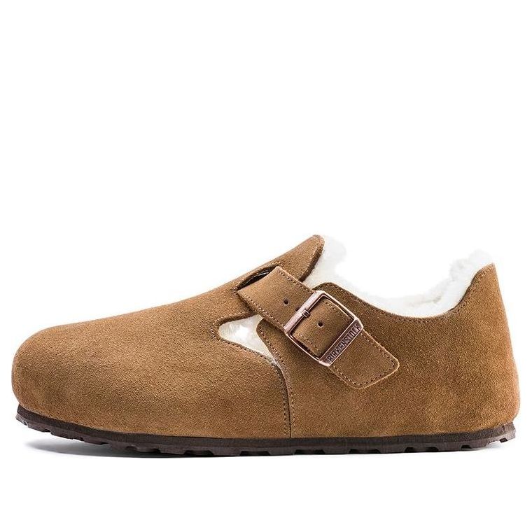 Birkenstock London Shearling Suede Leather Narrow Fit 'Tea' 1014963