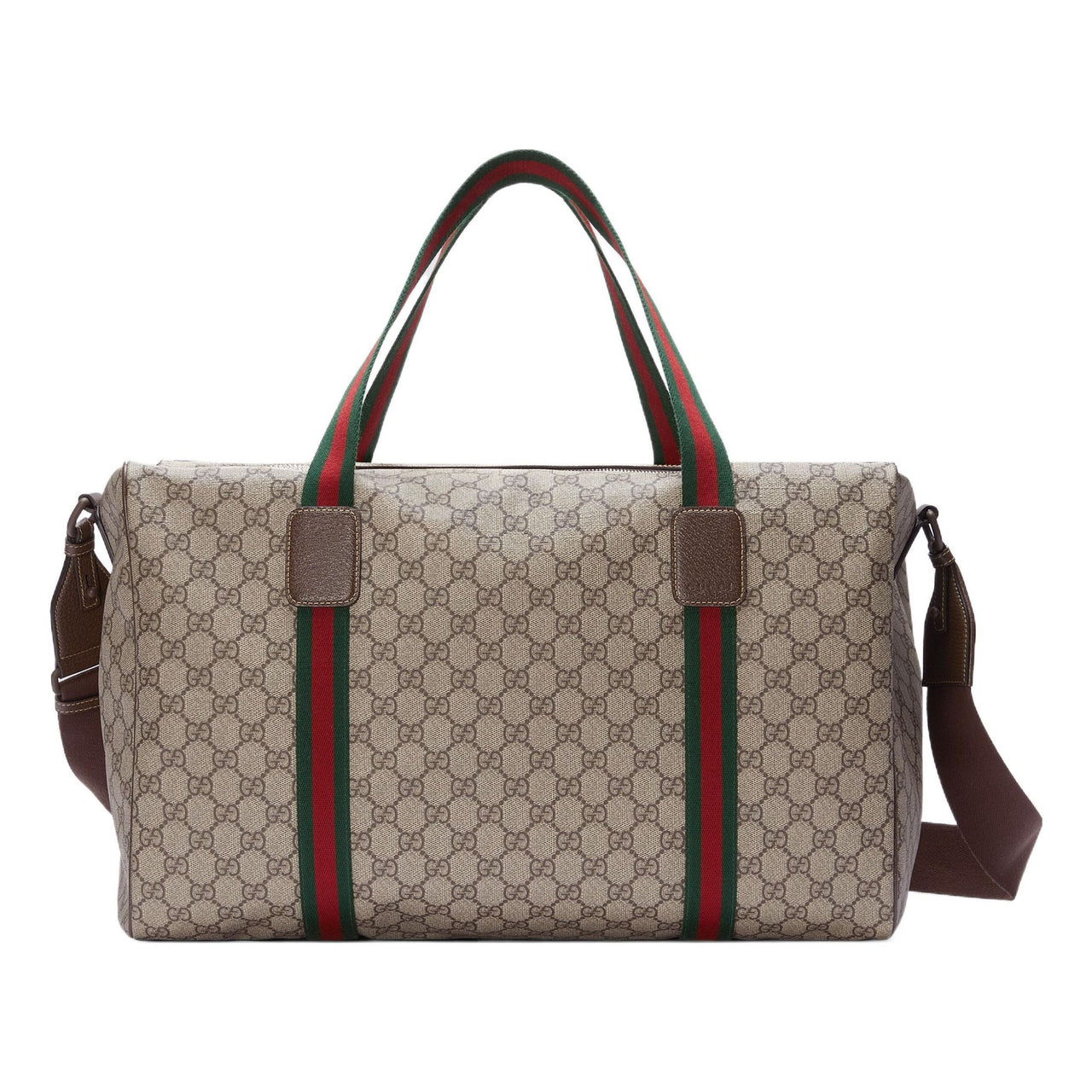 Gucci Medium Duffle Bag With Web 'Beige Brown' 758664-FACK7-9768