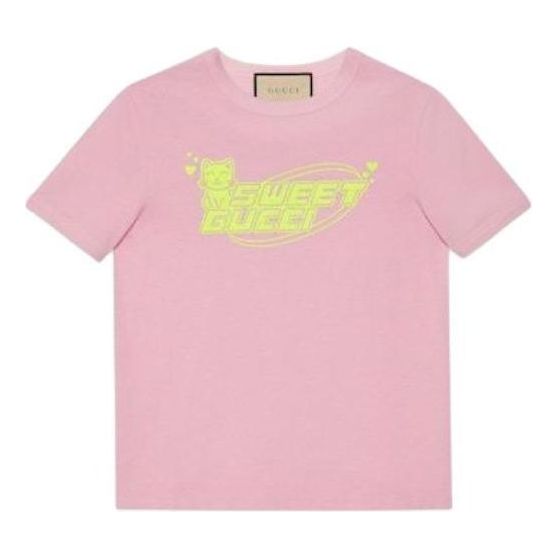 (WMNS) Gucci Cotton Jersey T-Shirt 'Pink' 723566-XJGDD-5904