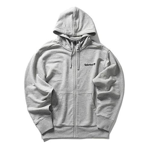 Men's Timberland Logo Printing hooded Zipper Gray A1WA2052