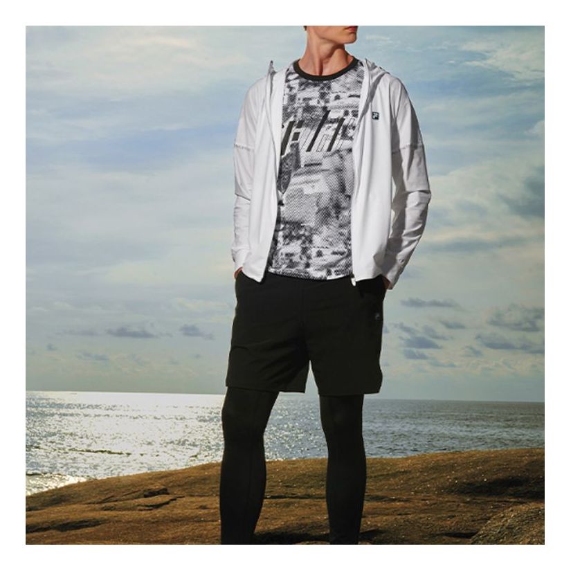 FILA ATHLETICS Knit Running Sports Jacket White A11M021502F-WT