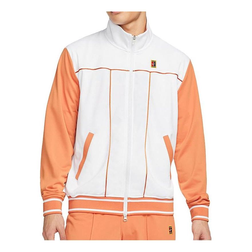 Men's Nike Retro Casual Colorblock Tennis Sports Jacket Orange DC2566-808
