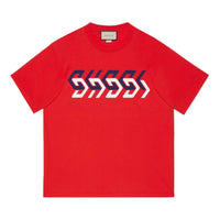 GUCCI SS22 Cotton jersey T-shirt with Gucci mirror print 'Red' 616036-XJDV9-6229
