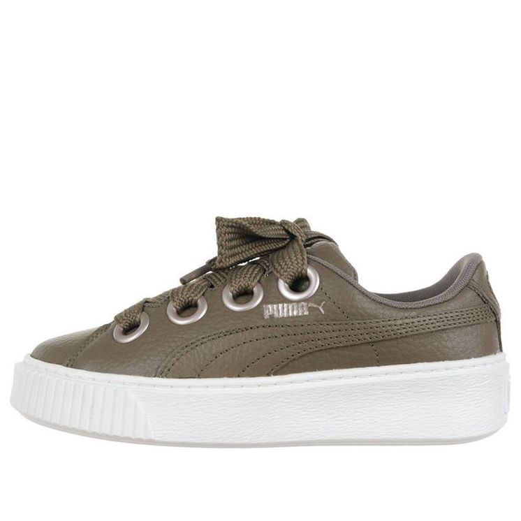 (WMNS) PUMA Platform Kiss Leisure Board Shoes Green 366460-01