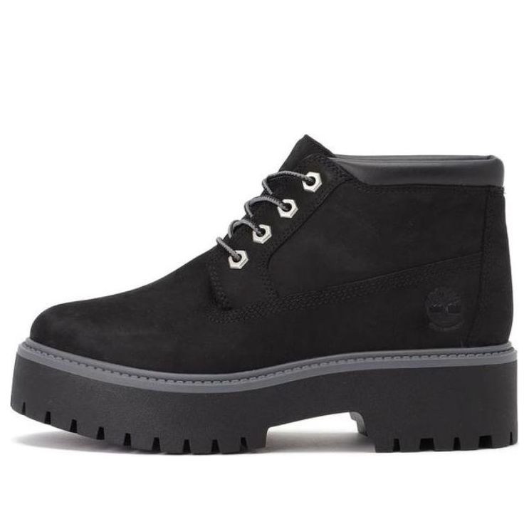 (WMNS) Timberland Stone Street Premium Platform Waterproof Chukka Boots 'Black Nubuck' A5REN