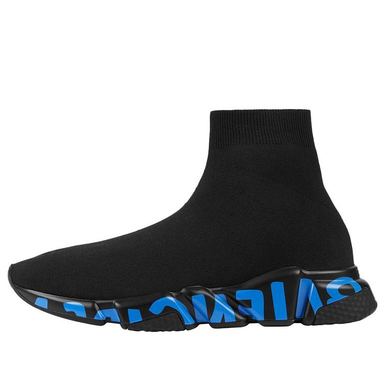 Balenciaga Speed Sports Shoes Black/Blue 645334W2DB71140