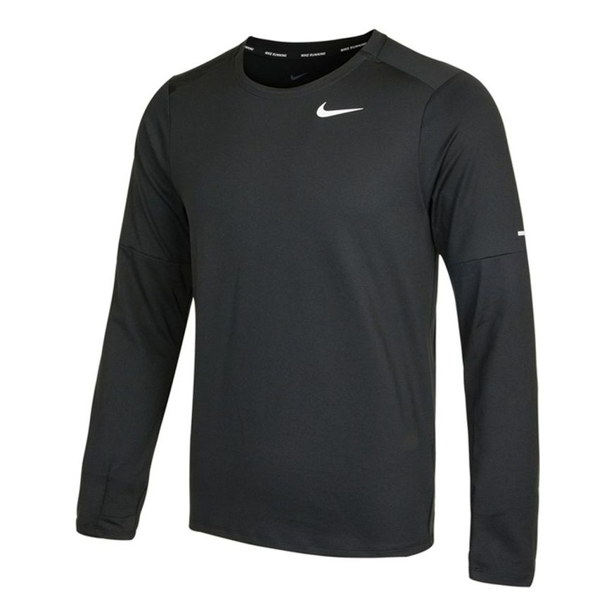 Men's Nike Reflective Logo Training Sports Running Long Sleeves Black T-Shirt DD4755-010