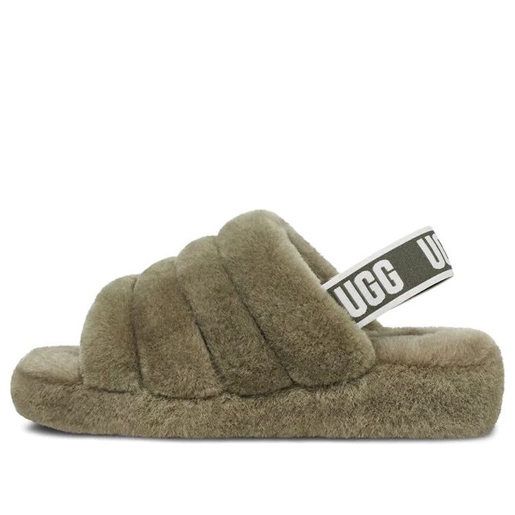 (WMNS) UGG Fluff Yeah Slide 'Burnt Olive' 1095119-BTOL