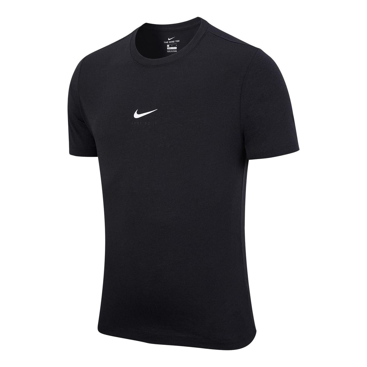Men's Nike Solid Color Logo Round Neck Pullover Short Sleeve Black T-Shirt DD9211-010