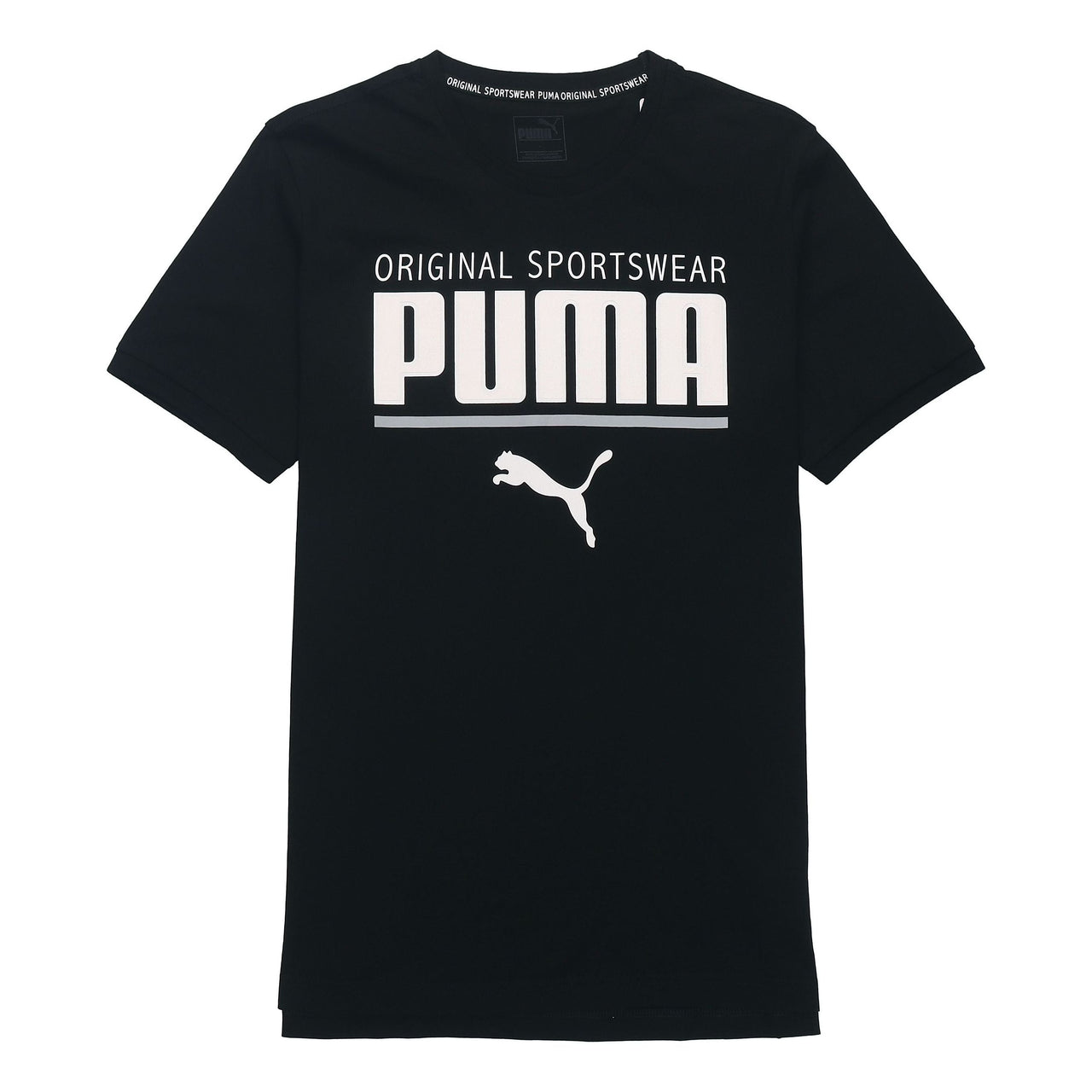 PUMA Logo Printing Round Neck Sports Short Sleeve Black 852240-01