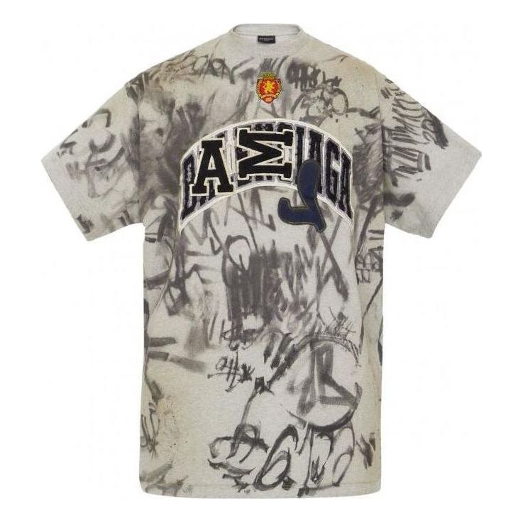 Balenciaga Skater Graffiti T-Shirt 'Heather Grey' 739028TOVA71300