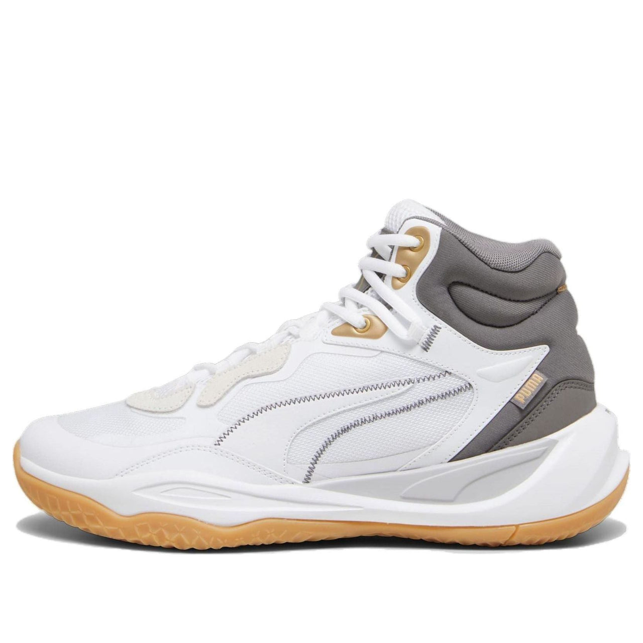 PUMA Playmaker Pro Mid Trophies 'White Grey Gold' 379019-01