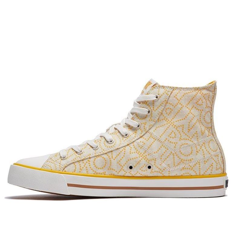 PONY High-Top Canvas Shoes Beige/Grey 01M1SH05LG