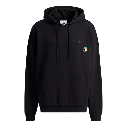 Men's adidas originals x Melting Sadness Crossover Sports Hooded Pullover Long Sleeves Black HB6864