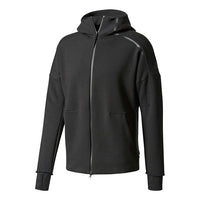 Men's adidas Logo Knit Black Hooded Jacket BQ6925