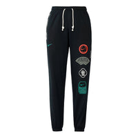 Men's Nike Pattern Printing Lacing Casual Bundle Feet Sports Pants/Trousers/Joggers Black DR6405-010