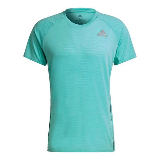 adidas Adi Runner Tee Reflective Sports Round Neck Short Sleeve Mint Green GJ9888