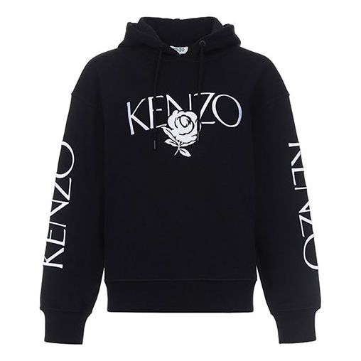 (WMNS) KENZO Rose Alphabet Logo Hoodie Black F952SW780952-99