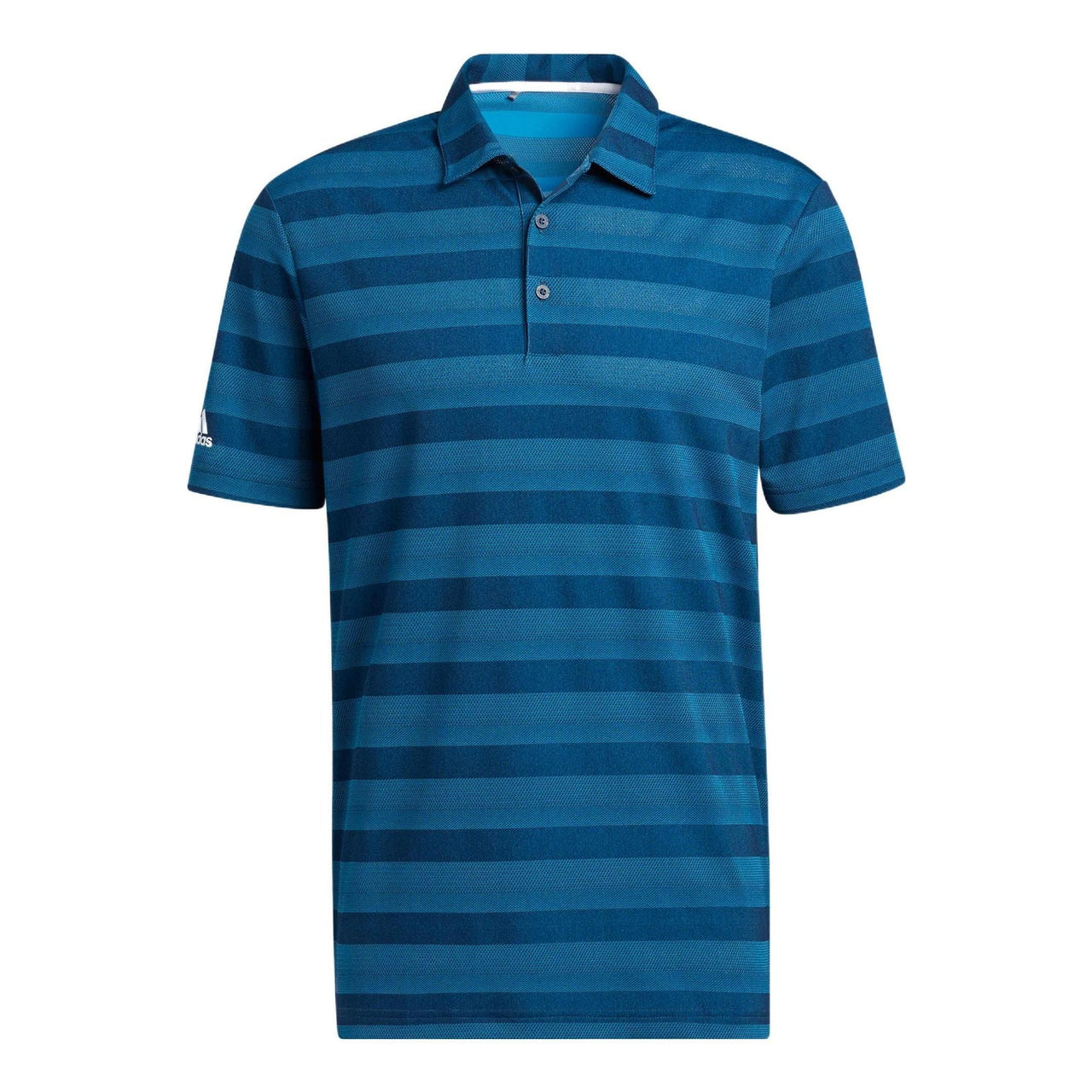 Men's adidas SS22 Stripe Logo Printing Short Sleeve Blue Polo Shirt H56792
