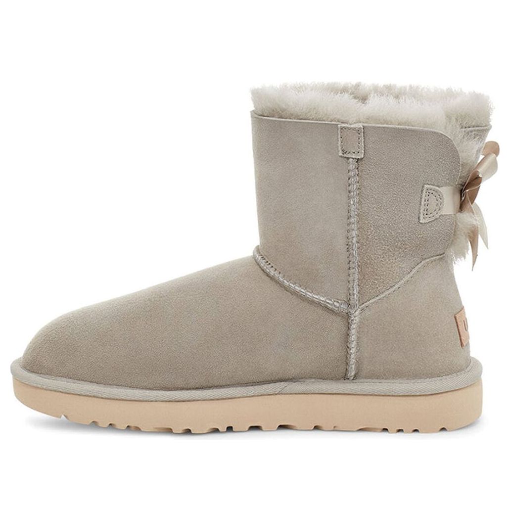 (WMNS) UGG Mini Bailey Bow II Fleece Lined light grey 1016501-GOA