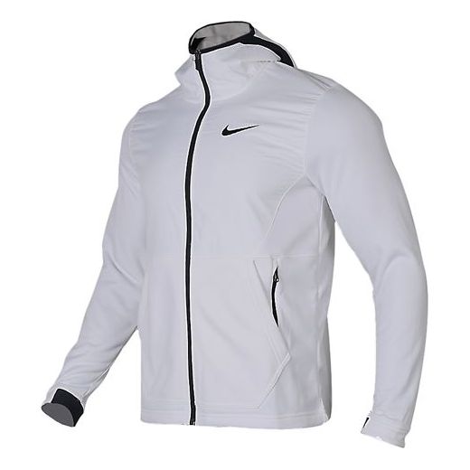 Nike Therma Casual Sports Zipper Hooded Jacket White 926466-100