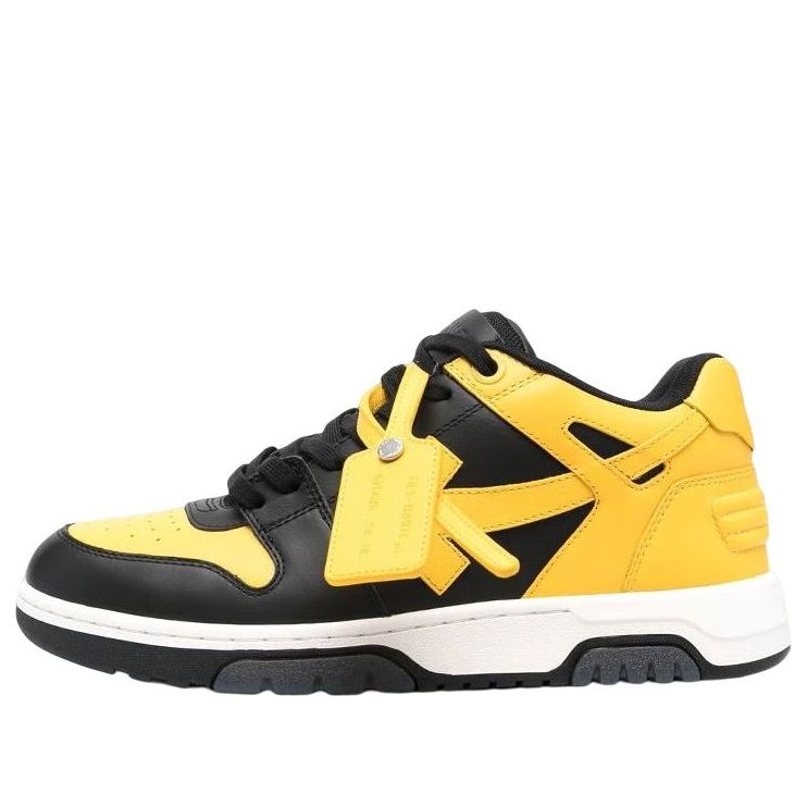 Off-White Out Of Office Leather Sneaker 'Yellow Black' OMIA189F22LEA0011018